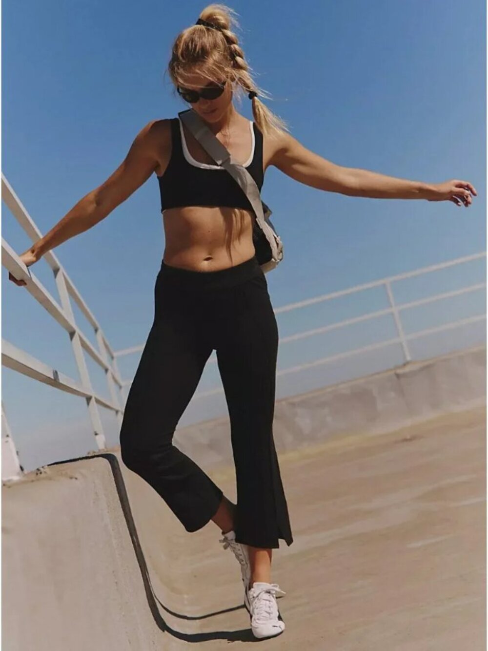 Free People Movement Tryouts Cropped Flare / Black (S) NWT